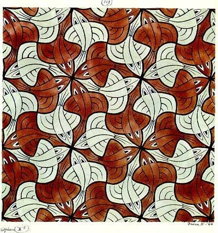 Photo:  'Fish' (1964) Tessellation Art by M. C. Escher